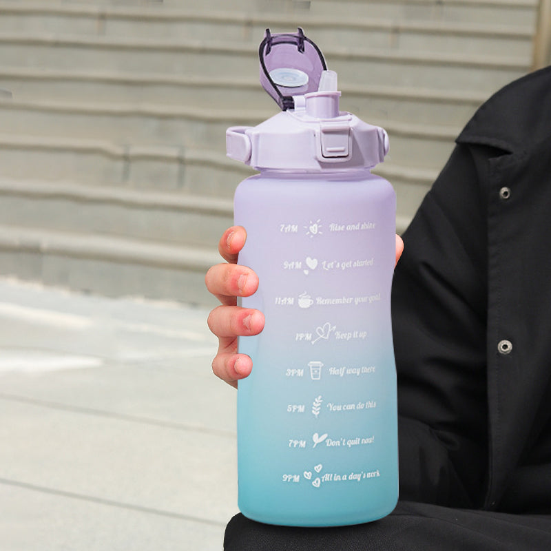 Large Capacity Water Bottle With Straw