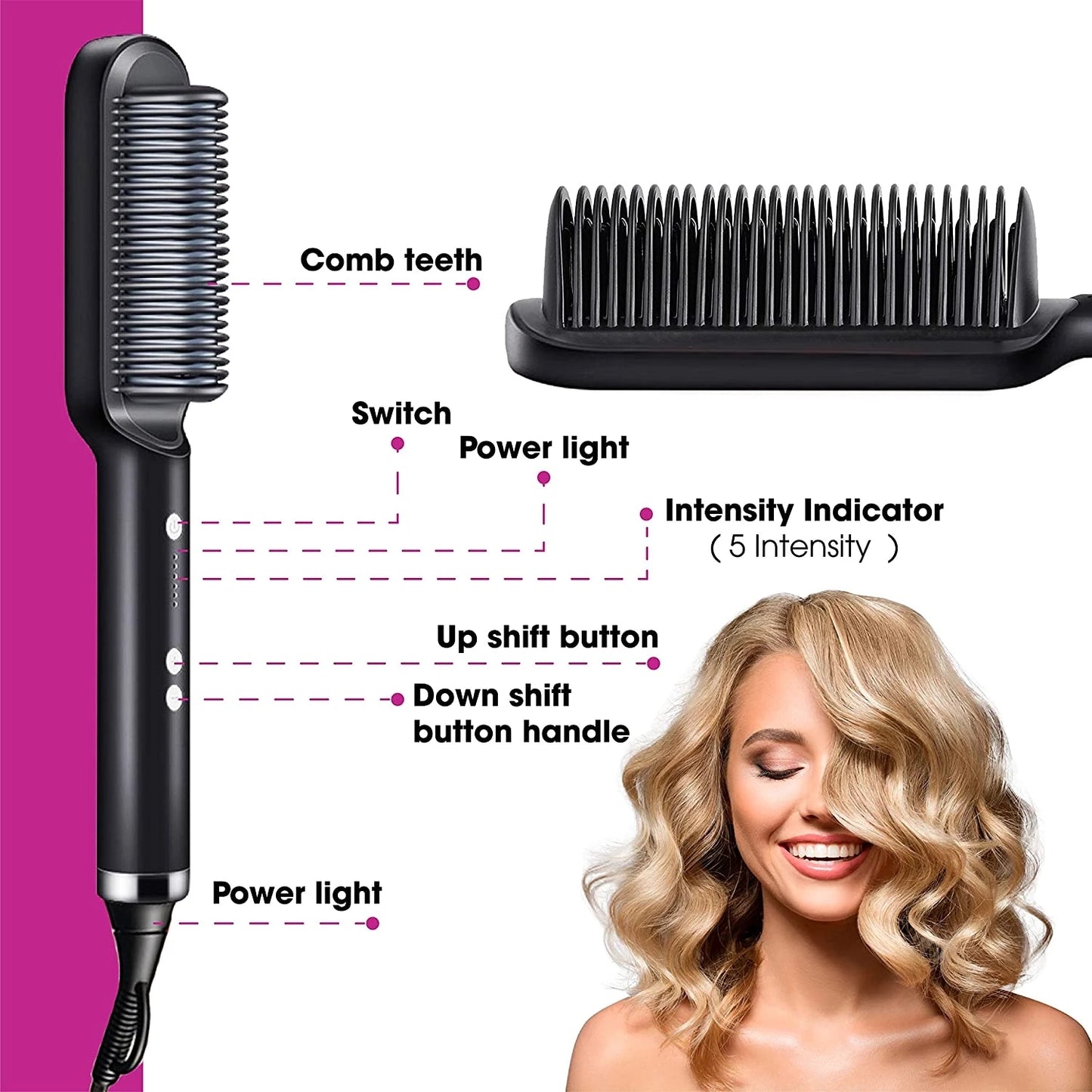 Multi-speed Curling Iron Hairbrush